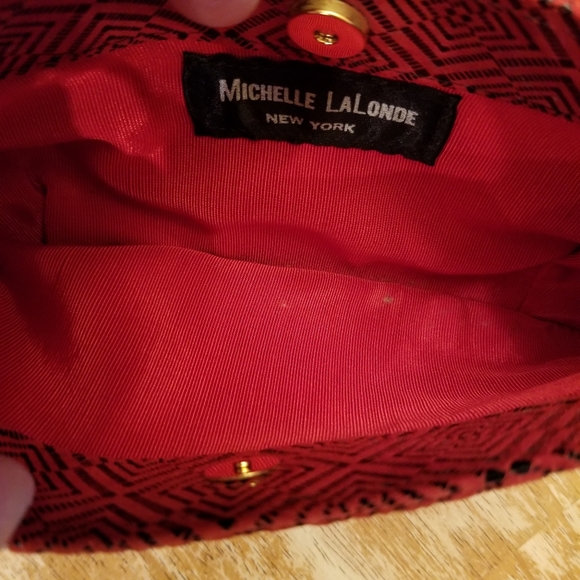 Michelle LaLonde Red/Black lambskin handbag - Picture 5 of 11